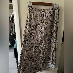 Leopard Print Wrap Maxi Skirt